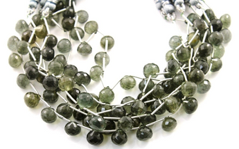 Moss Aquamarine Faceted Onion Drops, (MOSAQ8-9Onion) - Beadspoint