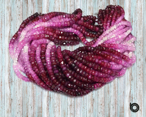Ruby Faceted Roundel Beads, (RBY2504RNDL) - Beadspoint