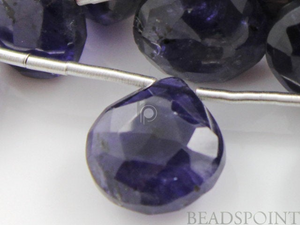 Iolite Faceted Heart Drops,2 Pieces, (2IOL10-11HRT) - Beadspoint
