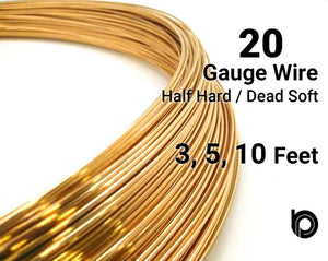 20 Gauge 14K Yellow Gold Filled Round Half Hard or Dead Soft Wire - Beadspoint