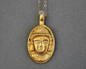 24K Gold Vermeil Over Sterling Silver Buddha Charm-- VM/CH2/CR70 - Beadspoint