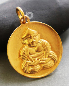 24K Gold Vermeil Over Sterling Silver Buddha Charm-- VM/CH2/CR86 - Beadspoint