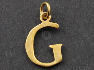 Gold Vermeil Over Sterling Silver Letter "G" Initial Charm -- VM/2032/G - Beadspoint