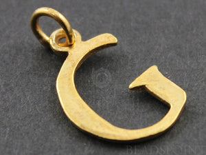 Gold Vermeil Over Sterling Silver Letter "G" Initial Charm -- VM/2032/G - Beadspoint