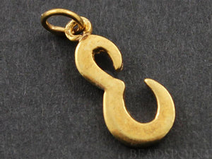 Gold Vermeil Over Sterling Silver Letter "E" Initial Charm -- VM/2033/E - Beadspoint