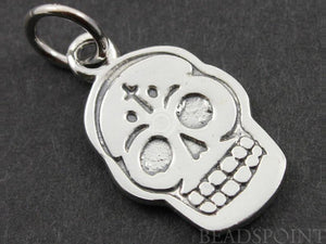 Sterling Silver Skull Charm -- SS/CH10/CR25 - Beadspoint