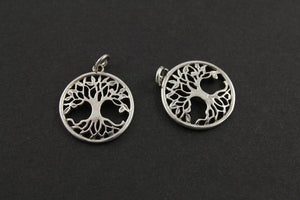 Sterling Silver Artisan Tree of Life Charm -- SS/CH4/CR19-A - Beadspoint