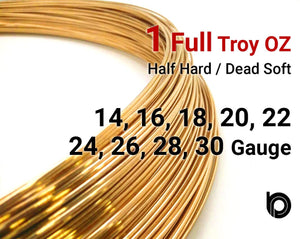 14K Yellow Gold Filled Round Half Hard or Dead Soft Wire 1 TROY Oz - Beadspoint