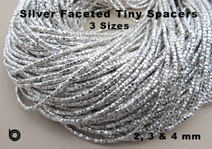 Brushed Silver Faceted Nugget Spacer,10 Pieces, (BR-6301)