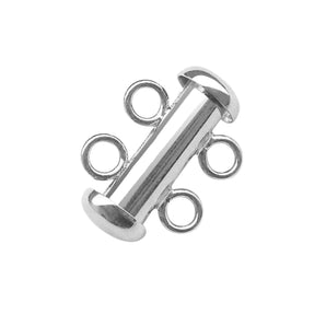 Sterling Silver Tube Clasp, Tube Clasp Multi Strand Available in 2 Rows & 3 Rows , (SS-842)