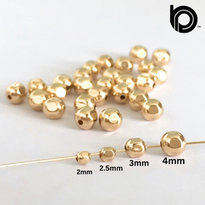 14K Gold Filled Square Faceted Beads, 2mm/2.5mm/3mm/4mm Beads, (GF-850)