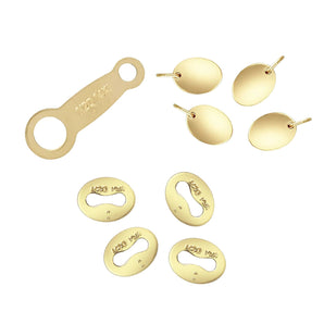 14k Gold Filled Japanese Quality Tag, Italian Quality Tag, Oval Quality Tags, Quality Tag Sold as 4 Pieces, (GF-781)