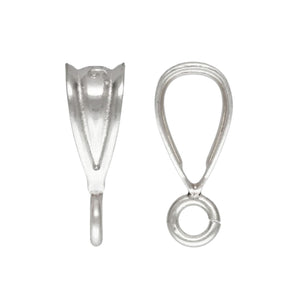 2 Pieces Sterling Silver Small Bail w/Open Parallel Ring, AT, Open Ring Pendant Charm Holder Bail, (SS-1013)