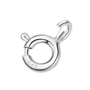 Sterling Silver Spring Ring Claps, Open Ring Spring Clasp in 5 Sizes - 5mm, 5.5mm, 6mm & 7mm, (SS-840)