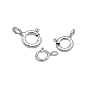 Sterling Silver Closed Spring Ring, Spring Ring Clasps Available in 4 Sizes - 5mm, 5.5mm, 6mm & 7mm, (SS-840C)