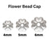 Sterling Silver Flower Bead Caps, 1.0mm Hole Flower Spacer Caps Available in 3 Sizes - 4mm, 5mm & 6mm (SS-1019)