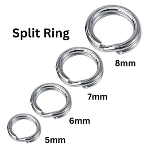 Sterling Silver Split Ring, Splir Silver Rings Available in 4 Sizes - 5.2mm, 6.2mm, 7.2mm & 8.2mm, (SS-750)
