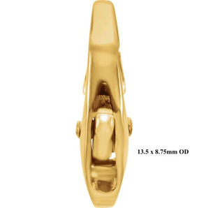 14k Solid Yellow Gold Oval Cast Lobster Clasp (14K-DL-014)