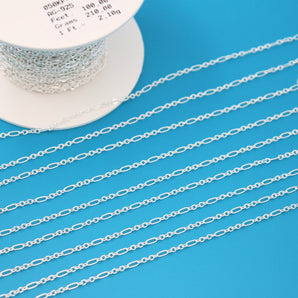 Sterling Silver Long and Short Chain, 5 Short and 1 Big links, Wholesale Pricing, (SS-037)