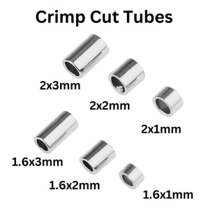 Sterling Silver Crimp Cut Tube, Straight Tube Spacer Bead Available in 6 Sizes, Wholesale Bulk Pricing, (SS-752)