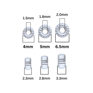 Sterling Silver Corrugated Roundel Beads, Rondelle Spacer Beads in 3 Sizes - 4.2x2.3mm, 5.3x2.8mm, 6.5x3.3mm, (SS-2019C)