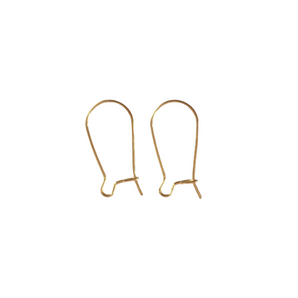 14k Gold Filled Kidney Ear Wire, Beading Earring Wire available in 3 Sizes - 16mm, 23.5mm and 35mm, (GF-704)