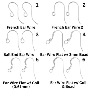 Sterling Silver French Ear Wires, Ear Wires Flat with Ball and Coils, Gold Filled Ear Wire Hook (SS/699-SS/712)