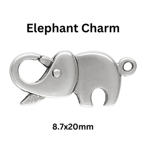 Sterling Silver Elephant Clasp, Elephant Clasp Charm Size - 8.7x20 mm, Wholesale bulk Pricing, (SS-755-E)