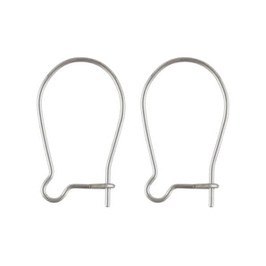 Sterling Silver Kidney Ear Wire, Beading Earring Wire available in 3 Sizes - 16mm, 23.5mm and 35mm, (SS-722)