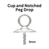 Sterling Silver Cup and Notched Peg Drop Eye Bail,  Wholesale Bulk Pricing, (SS-501)