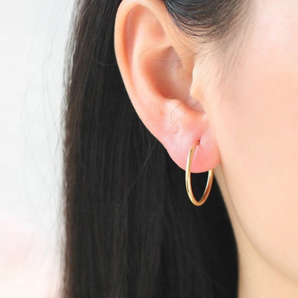 14k Gold Filled Endless Hoops, Endless Hoop Earrings 6 Sizes - 14mm, 17mm, 20mm, 24mm, 30mm, 38mm, Sold as Pair, (GF-706)