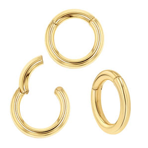 14k Solid Gold Round Charm Holder Enhancer, 12 mm (14K-DL-002)