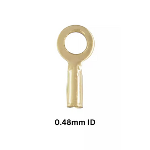 14K Gold Filled Crimp End Caps, Crimp Ends with Ring Available in 2 sizes, (GF-296)