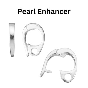 Sterling Silver Pearl Enhancer w/Ring , 2 Sizes - 8.9x6.4 mm & 13x8.9 mm, ( SS-1042)