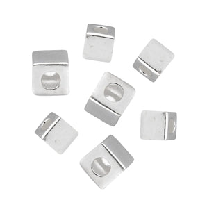 Sterling Silver Cube Beads, Cube Spacer Beads Available in 2 Sizes - 4mm & 6mm, Wholesale Bulk Pricing (SS-685)