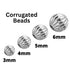 Sterling Silver Corrugated Round Bead, Round Spacer Beads Available in 4 Sizes - 3mm, 4mm, 5mm & 6mm (SS-2005)