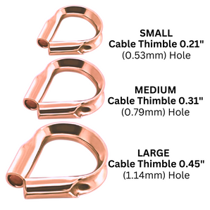 14k Rose Gold Filled Cable Thimble Wire Guard,  Wire Guards Available in 2 Sizes - 0.021" & 0.031", (RG-302)