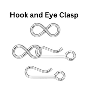 Sterling Silver Hook and Eye Clasp, 18 GA, Hook Clasp - 14.25mm and Eye Clasp - 4.25x9.0mm, (SS-852)