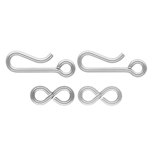 Sterling Silver Hook and Eye Clasp, 18 GA, Hook Clasp - 14.25mm and Eye Clasp - 4.25x9.0mm, (SS-852)
