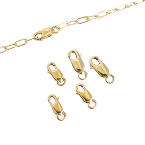 14K Gold Filled Lobster Trigger Clasp, Lobster Claws Available in 4 Sizes - 8mm, 10mm, 12mm, 13.5mm, Wholesale Bulk Pricing, (GF-465)