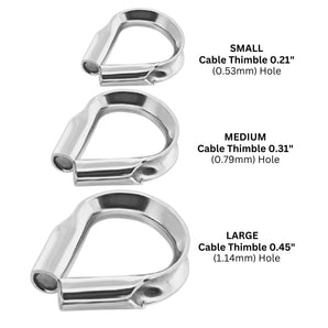 Sterling Silver Cable Thimble Wire Guard, Cable Thimble Available in 3 Sizes (SS-755)