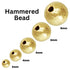 14K Gold Filled Hammered Textured Round Beads, Seamless Shiny Beads Available in 3mm, 4mm, 5mm, 6mm, 8mm, Wholesale Findings (GF-550H)