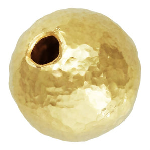 14K Gold Filled Hammered Textured Round Beads, Seamless Shiny Beads Available in 3mm, 4mm, 5mm, 6mm, 8mm, Wholesale Findings (GF-550H)