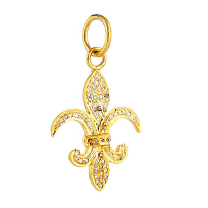 Pave Diamond Fleur De Lys Pendant, (DPM-1298)