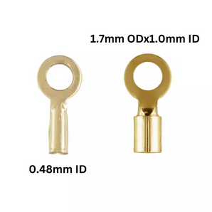 14K Gold Filled Crimp End Caps, Crimp Ends with Ring Available in 2 sizes, (GF-296)