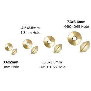 14K Gold Filled Saucer Beads, 4 Sizes - 2x3.6, 2.5x4.5, 3.3x5.5 and 3.6x7.3 mm, (GF-620)