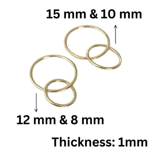 14K Gold Filled Interlocking Rings, Connector Links Available in 2 Sizes - 12&8 mm, 15 and 10mm, Interlocking Jump Rings (GF-836)