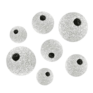 Sterling Silver Stardust Round Beads, Stardust Beads Available in 3 Sizes - 3mm, 4mm & 6mm, (SS-2011)