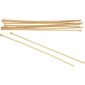 14k Gold Filled Head Pins, 22 GA, 3 Sizes - 1, 1.5, and 2 Inches, (GF-H22)