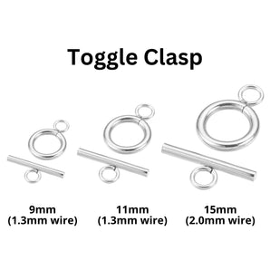 Sterling Silver Toggle Ring Set, Ring Toggle Set Available in 3 Sizes - 9mm, 11mm and 15mm, (SS-1052)